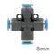 AIRCRAFT Pu Hose Fitting 4 Way Connector 8mm